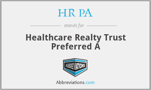 What does HR PA stand for?